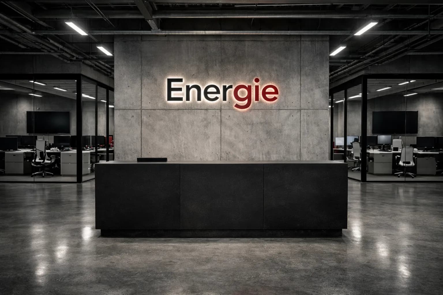 Commercial building at dusk