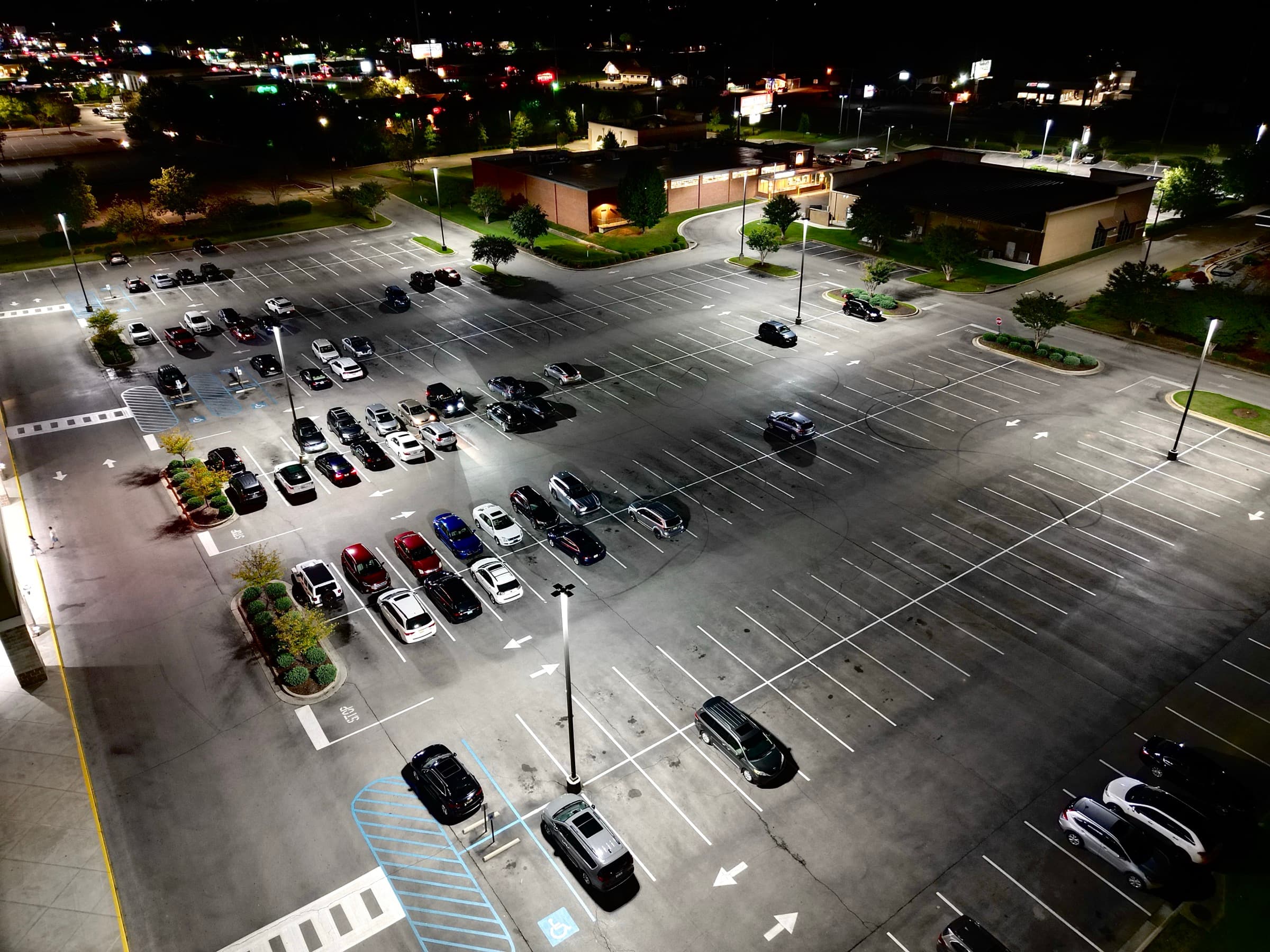 LED-lit commercial property